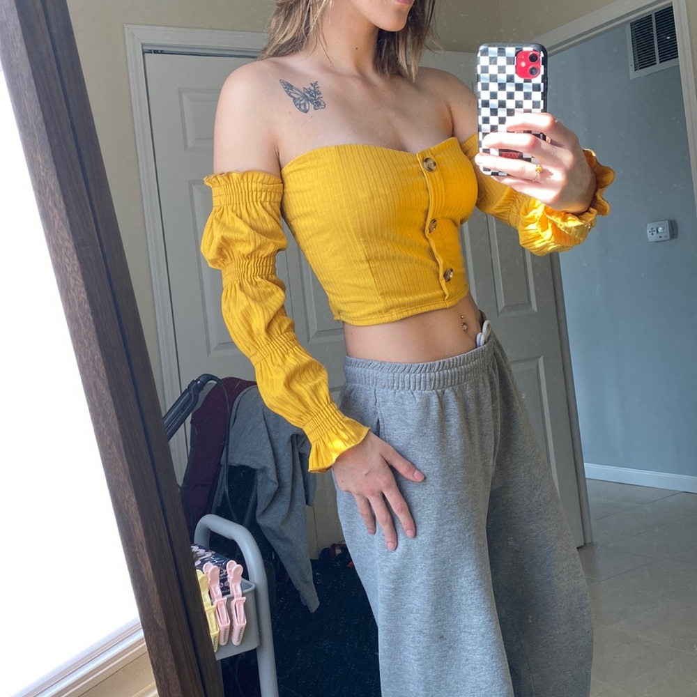 Yellow cropped top